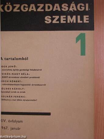 Közgazdasági Szemle 1967. január-december I-II.