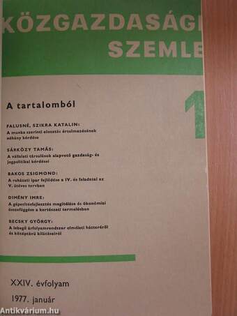 Közgazdasági Szemle 1977. január-december I-II.