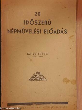 20 időszerű népművelési előadás