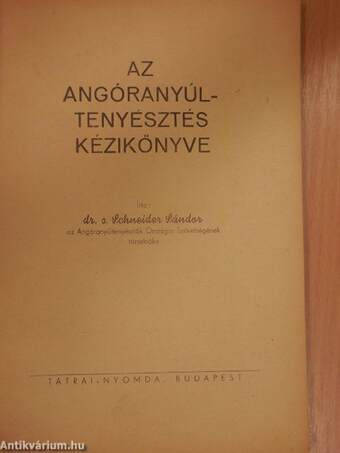 Az angóranyúl-tenyésztés kézikönyve