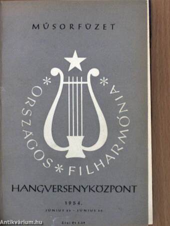 Országos Filharmónia Műsorfüzet 1954. (nem teljes évfolyam)