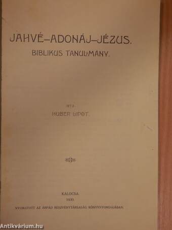 Jahvé-Adonáj-Jézus