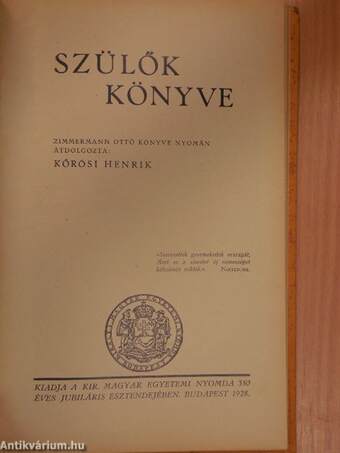 Szülők könyve