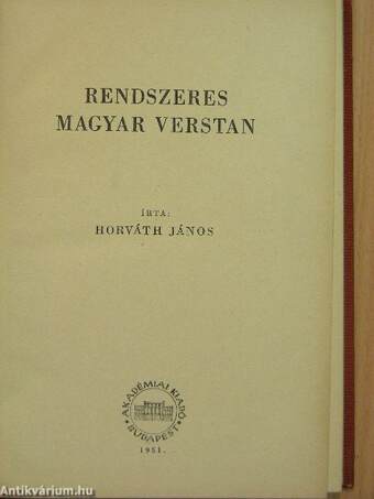 Rendszeres magyar verstan