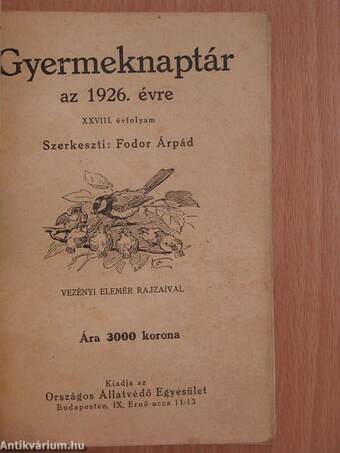 Gyermeknaptár az 1926. évre