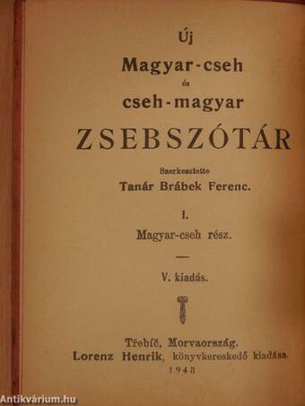 Új magyar-cseh és cseh-magyar zsebszótár I-II.