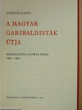 A magyar garibaldisták útja