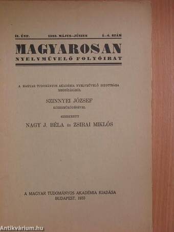 Magyarosan 1933. május-június