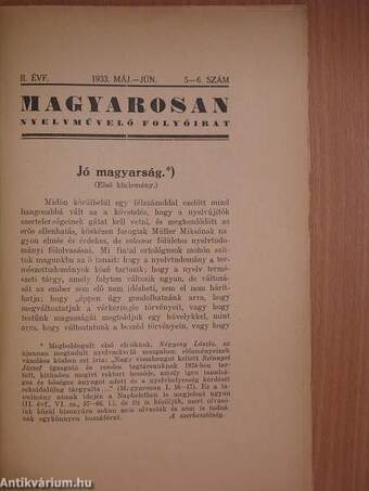 Magyarosan 1933. május-június