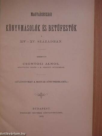 Magyarországi könyvmásolók és betűfestők a XIV-XV. században