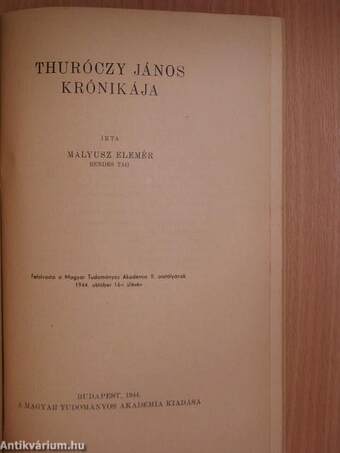 Thuróczy János krónikája