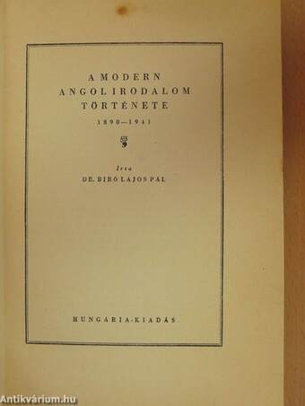 A modern angol irodalom története