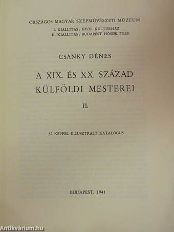 A XIX. és XX. század külföldi mesterei II.