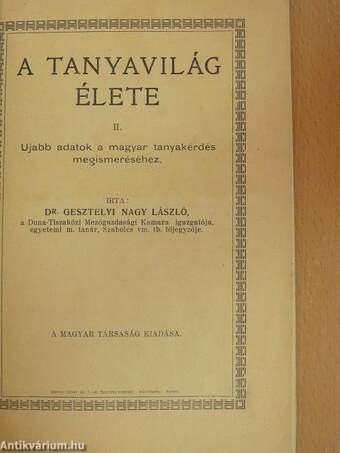 A tanyavilág élete II.