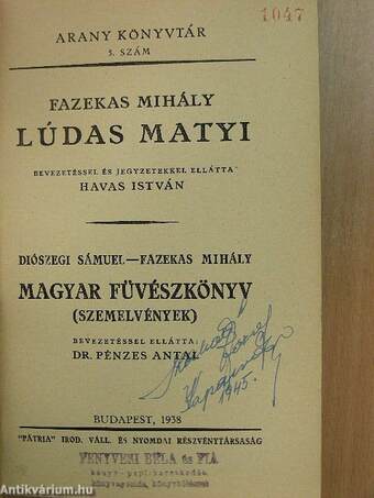 Lúdas Matyi/Magyar füvészkönyv