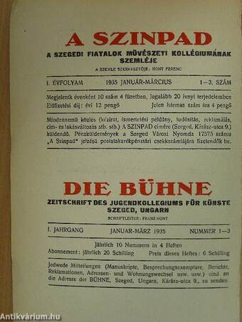 A Szinpad 1935. január-március