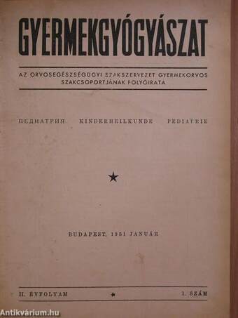 Gyermekgyógyászat 1951-1953. (vegyes számok) (18 db)