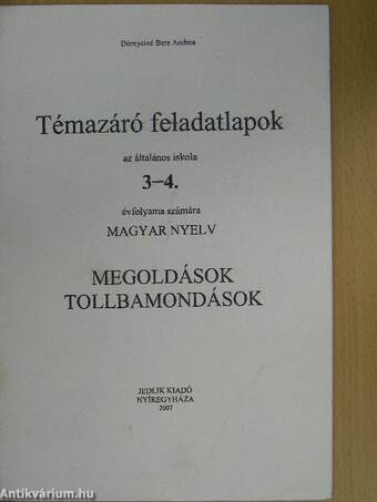 Témazáró feladatlapok az általános iskola 3-4. évfolyama számára