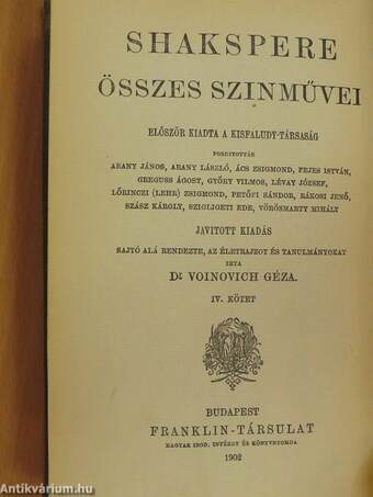 Shakspere történeti szinművei II. (töredék)