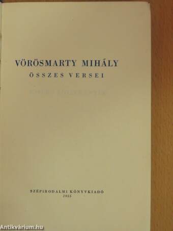 Vörösmarty Mihály összes versei I-II.