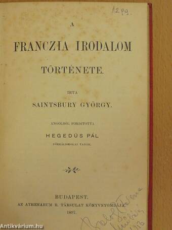 A franczia irodalom története