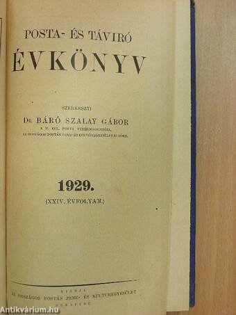 Posta- és táviró évkönyv 1929.