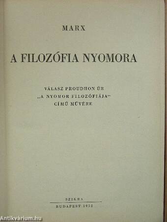 A filozófia nyomora