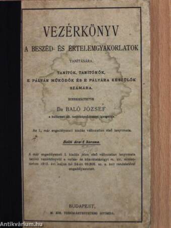 Vezérkönyv a beszéd- és értelemgyakorlatok tanítására