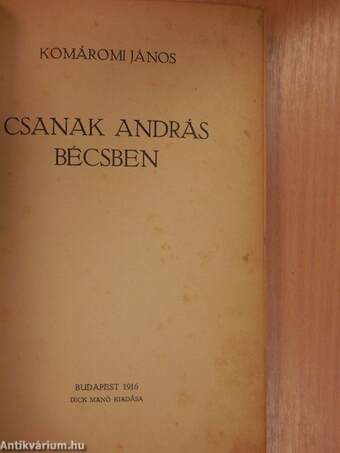 Csanak András Bécsben