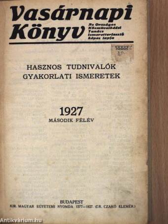 Vasárnapi Könyv 1927. I-II.