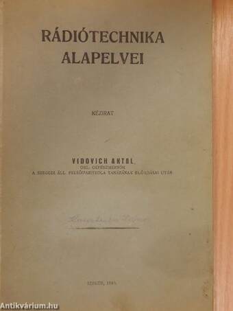 Rádiótechnika alapelvei