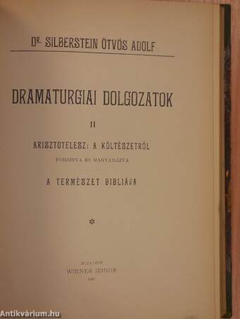 Dramaturgiai dolgozatok I-II.