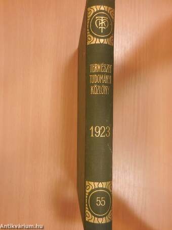 Természettudományi Közlöny 1923. január-december/Pótfüzetek a Természettudományi Közlönyhöz 1923. január-december