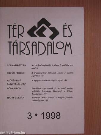 Tér és Társadalom 1998/3.