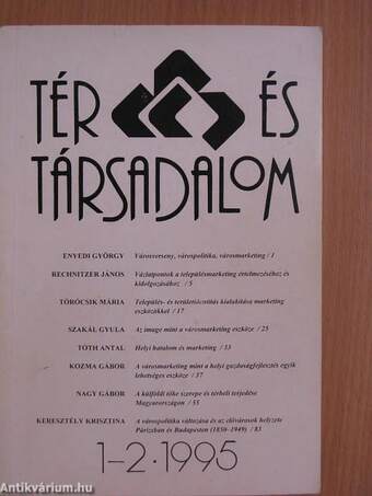 Tér és Társadalom 1995/1-2.