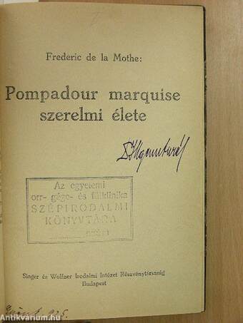 Dubarry grófnő/Pompadour marquise szerelmi élete/Marise/A szép Giovanna