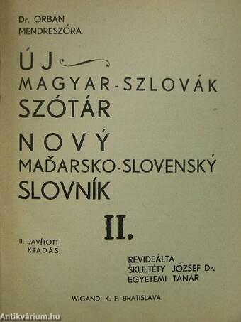 Új magyar-szlovák szótár II.