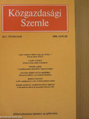 Közgazdasági Szemle 1998. január-december I-II.