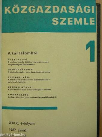 Közgazdasági Szemle 1982. január-december I-II.
