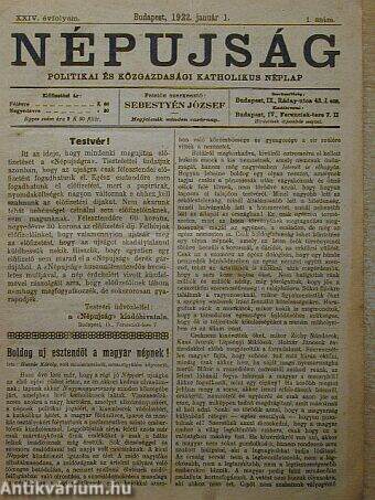 Népujság 1922. január 1-december 24./Képes krónika 1922. december 10./Érdekes Újság 1922. április 6.