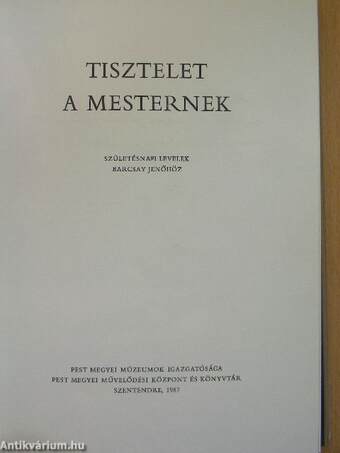 Tisztelet a mesternek