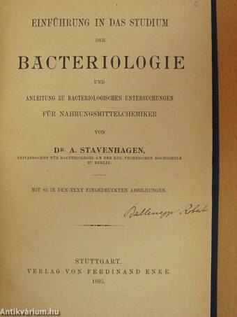 Einführung in das Studium der Bacteriologie