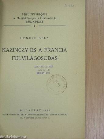 Kazinczy és a francia felvilágosodás