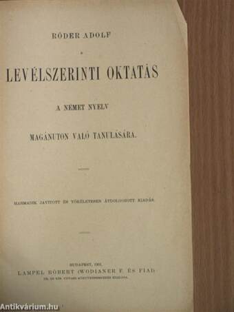 Levélszerinti oktatás a német nyelv magánúton való tanulására 1-40.