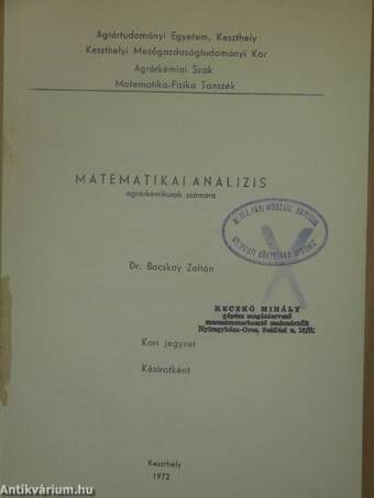 Matematikai analízis