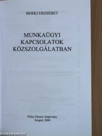 Munkaügyi kapcsolatok közszolgálatban