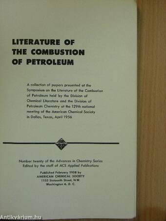 Literature of the combustion of petroleum