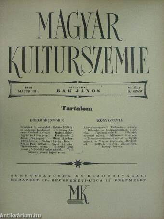 Magyar Kulturszemle 1943. május 15.