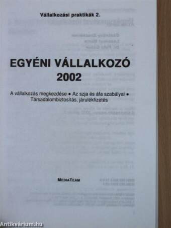 Egyéni vállalkozó 2002