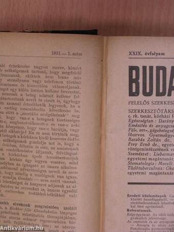 Budapesti Orvosi Ujság 1931. január-december I-II.